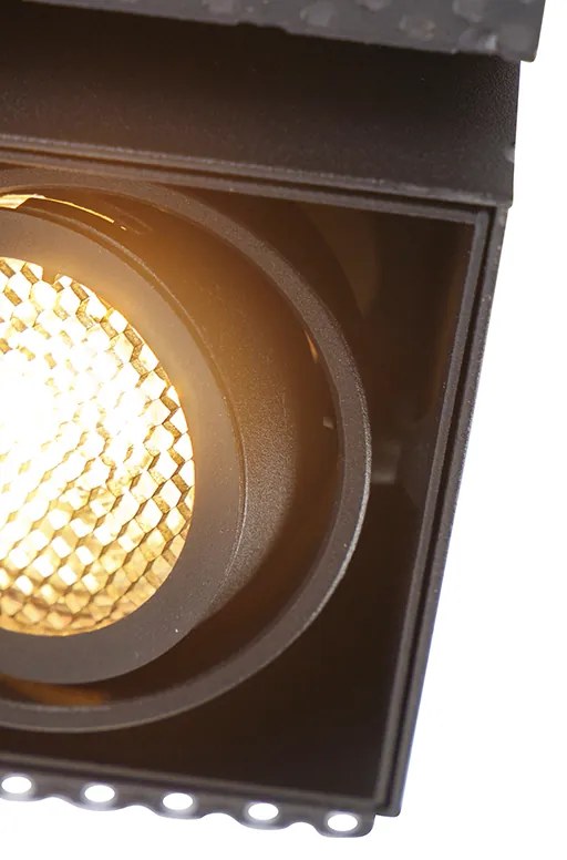 Foco embutido preto inclinável e rotativo sem moldura - Oneon Honey Moderno