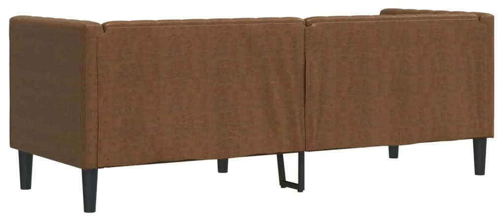 Sofá chesterfield com rolos 3 lugares camurça artif. castanho