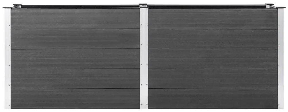 Canteiro elevado de jardim 250x100x91 cm WPC cinzento