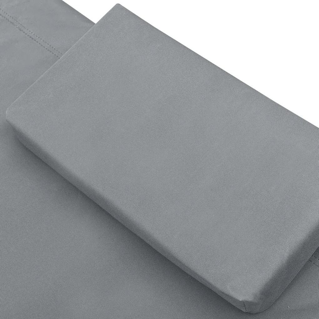 Espreguiçadeira de jardim 200x90 cm aço cinzento