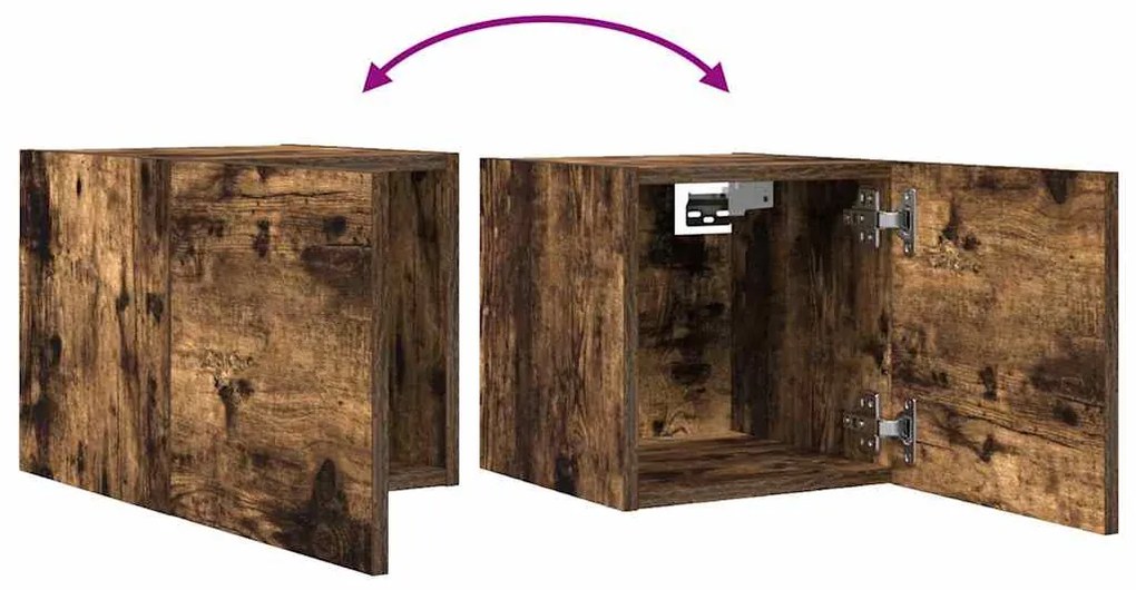 Móveis de TV de parede 4 pcs 30,5x30x30 cm cor carvalho fumado