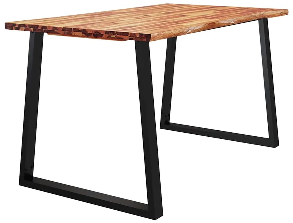 Mesa de jantar c/ bordas vivas 140x80x75 cm acácia maciça