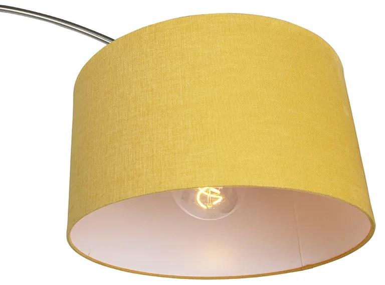 Candeeiro de arco em aço com cúpula amarela 35/35/20 - XXL Moderno