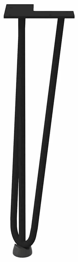 Pernas de grampo para mesa de centro 4 peças pretas 42 cm aço maciço