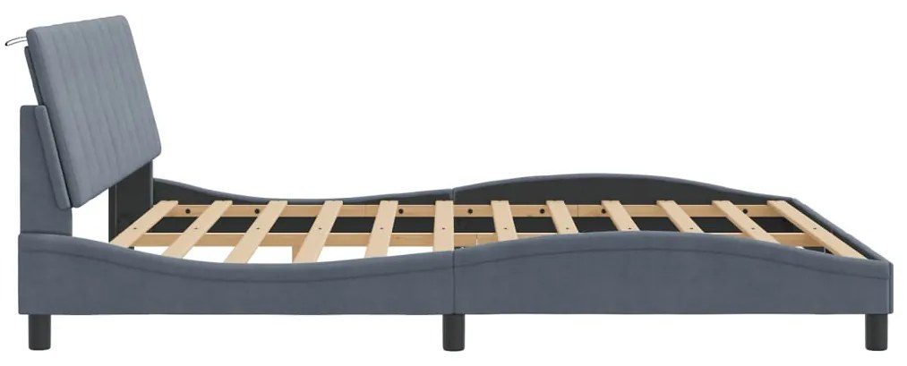 Estrutura de cama sem colchão 180x200 cm veludo cinzento-escuro