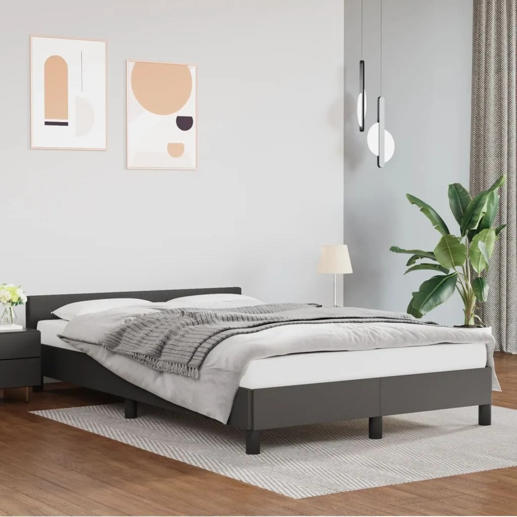 vidaXL Estrutura cama c/ cabeceira sem colchão 120x200 cm cinzento