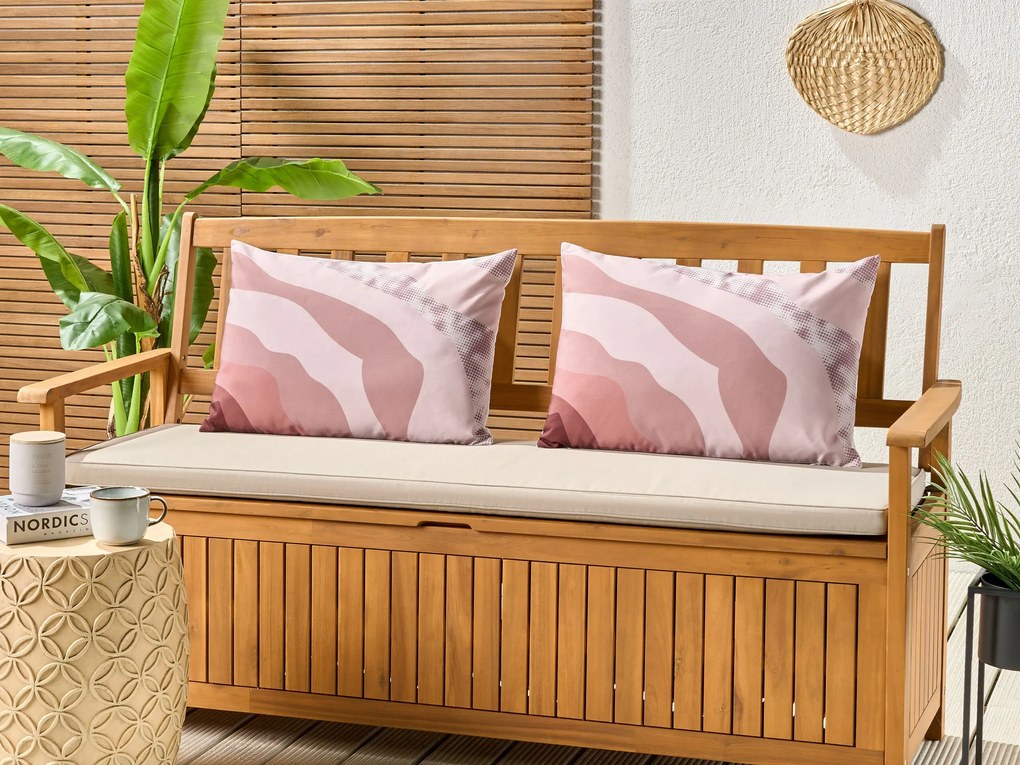 Conjunto de 2 almofadas de exterior com padrão abstrato rosas 40 x 60 cm CAMPEI Beliani