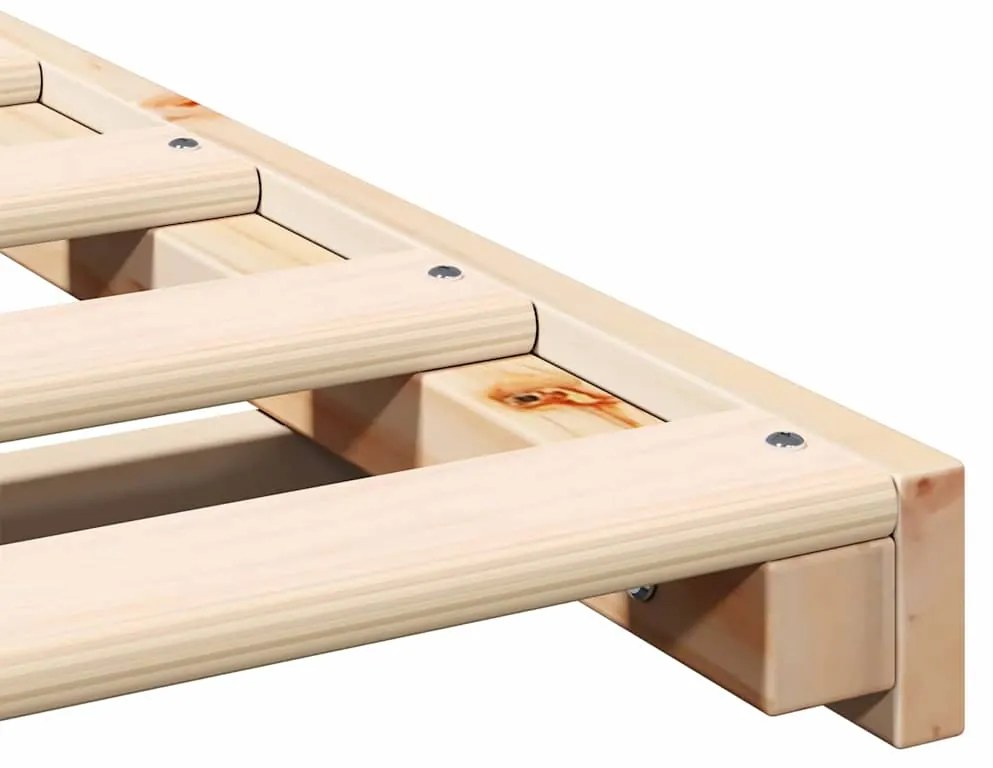 Estrutura de cama de chão Castanho 140 x 220 cm