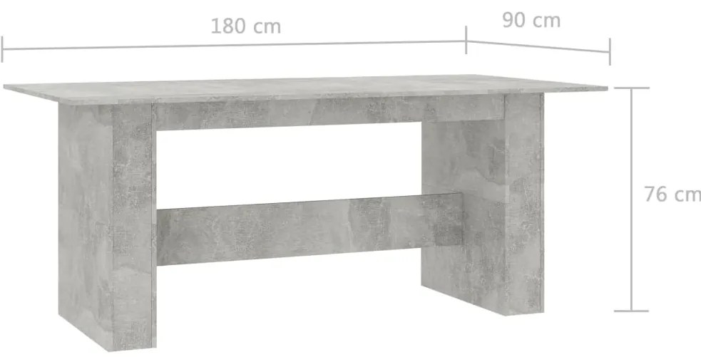 Mesa de jantar derivados de madeira cinzento cimento