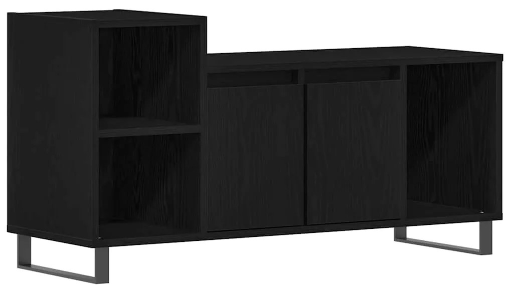 Armário para TV vidaXL Preto Carvalho 100x35x55 cm Madeira Engineered