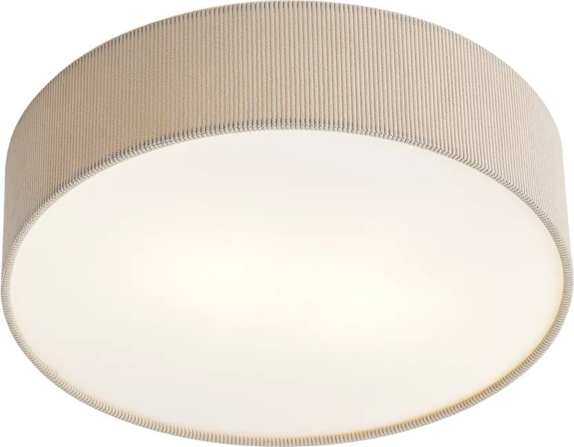 Plafon moderno taupe com abajur de veludo 38cm 2-luzes - Luz
