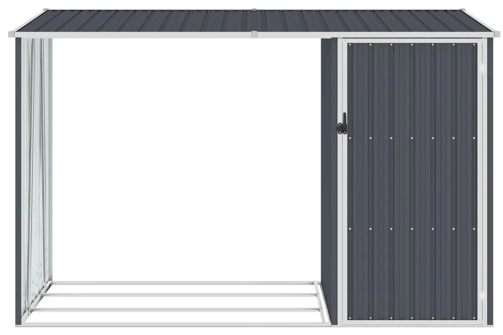 Abrigo de lenha jardim 245x98x159cm aço galvanizado antracite