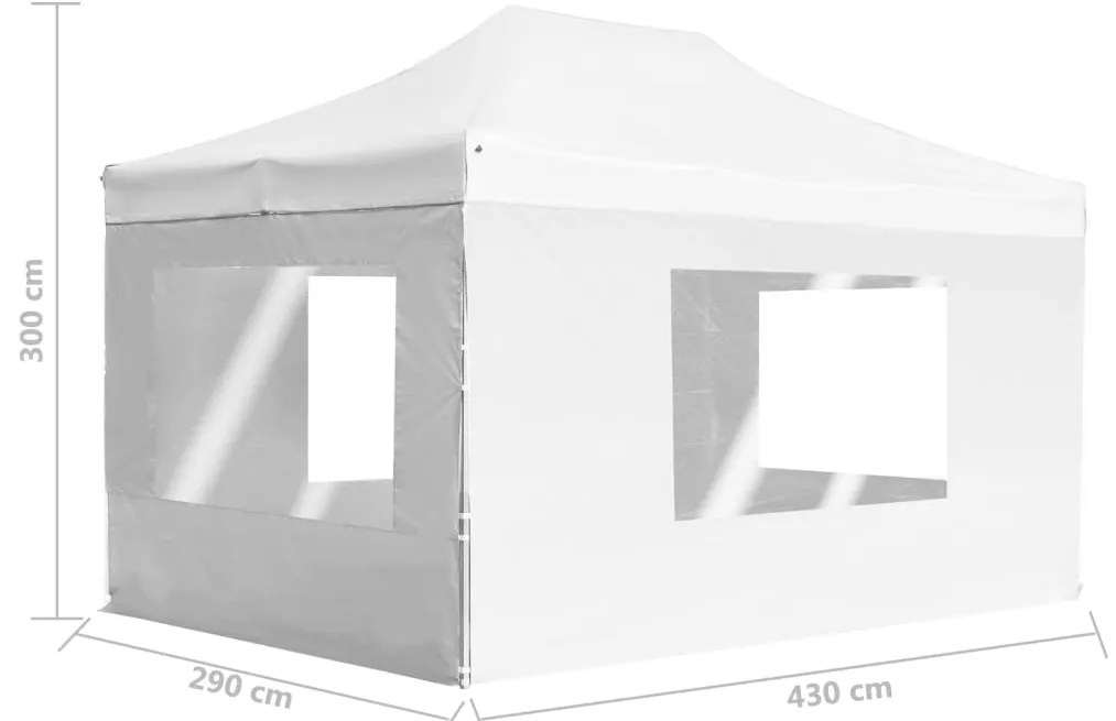 Tenda dobrável profissional com paredes alumínio 4,5x3m branco