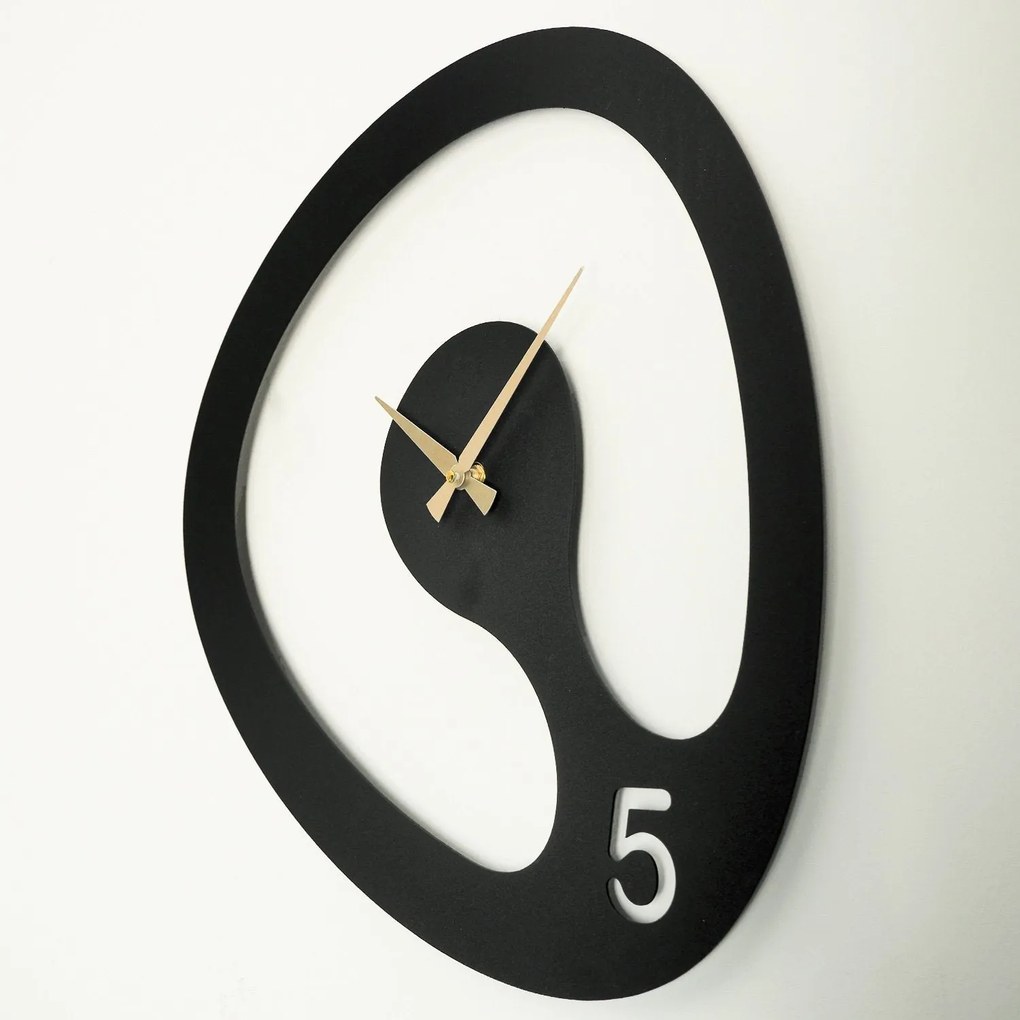 Relógio de Parede Decorativo Aps104 – Preto e Dourado – 44 x 45 cm