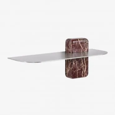 Estante De Parede Para Casa De Banho Em Aço Inoxidável Serbian Mármore Vermelho Cherry Gold & ↔︎ 45 Cm - Sklum