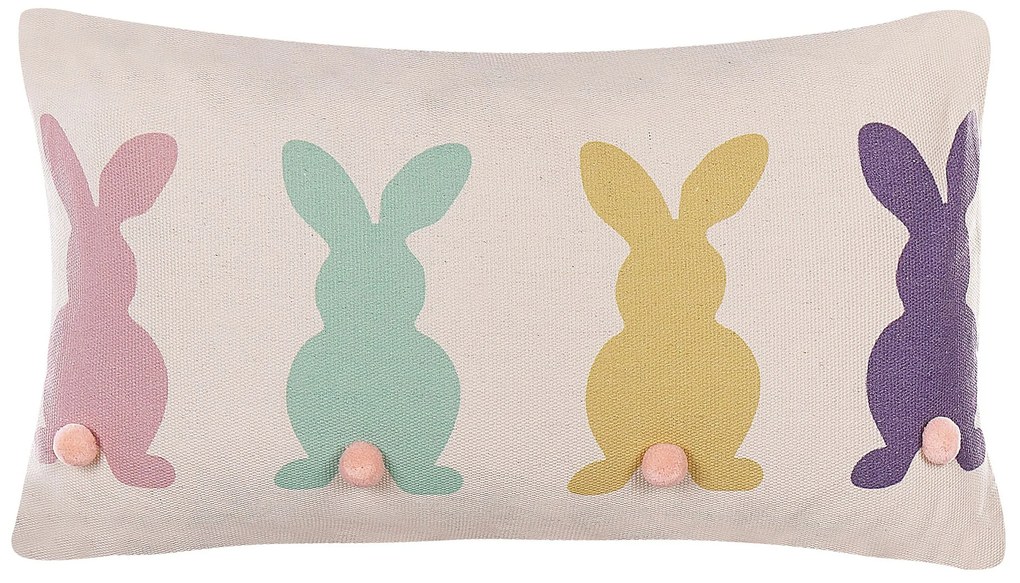Conjunto de 2 almofadas coloridas motivo de coelho multicolor 30 x 50 cm CLUSIA Beliani