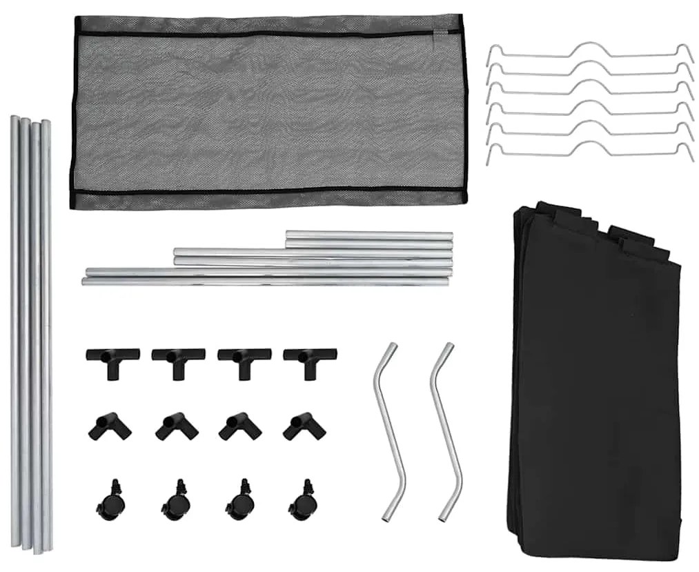 Separador de roupa suja com 3 sacos aço preto