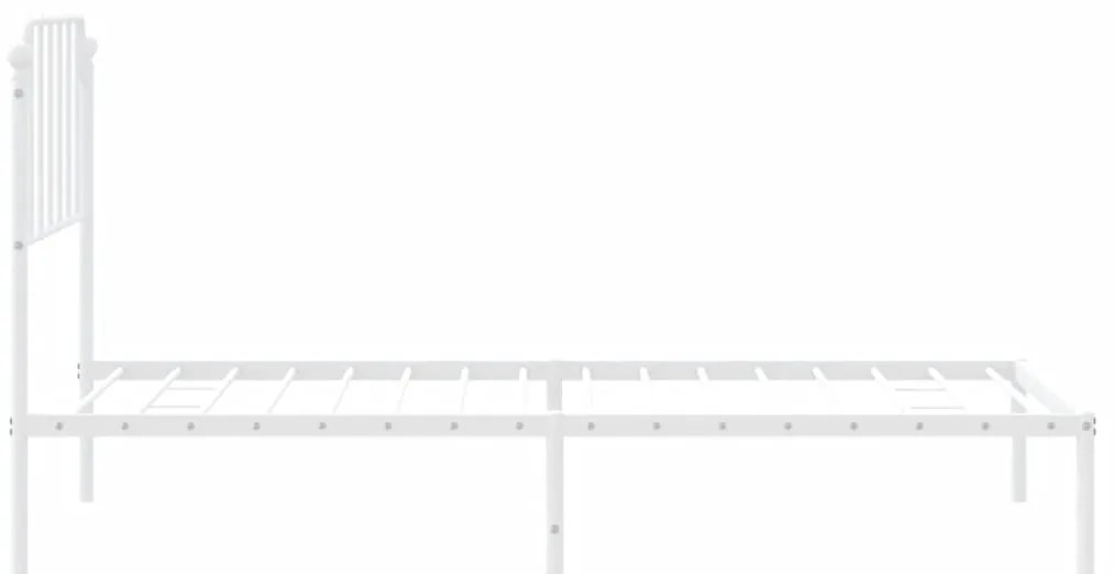 Estrutura de cama com cabeceira 90x190 cm metal branco