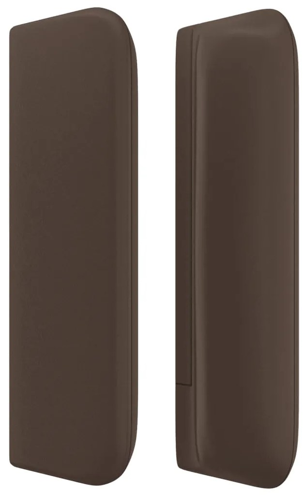 Cabeceira cama c/ abas couro artificial 183x16x78/88cm castanho