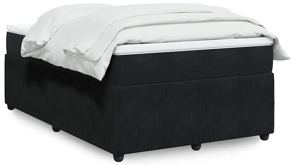 vidaXL Cama boxspring com colchão 120x200 cm veludo preto