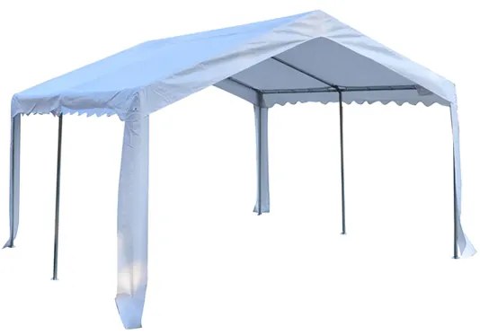 Tenda para Festas 400x400x280cm para Exterior Campismo Casamentos com 4 Janelas e 2 Portas Branco