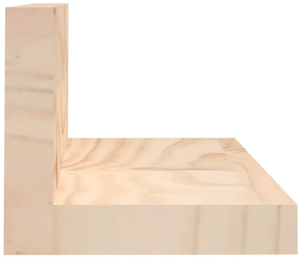 Prateleiras de parede 2 pcs 80x11x9 cm madeira de pinho maciça