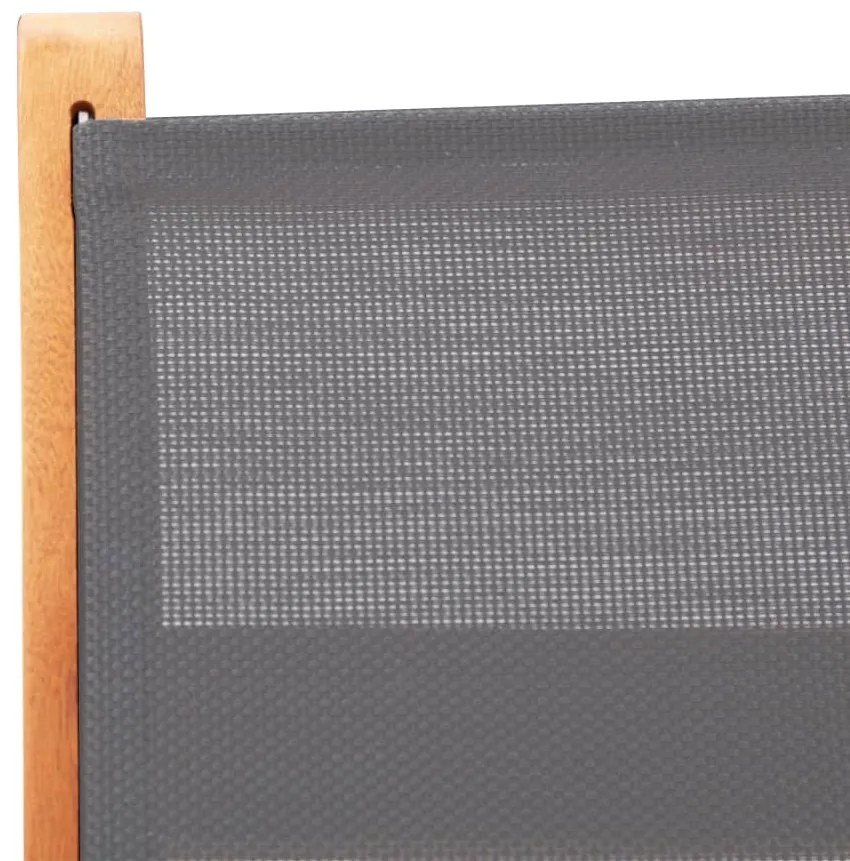 Cadeiras jardim dobráveis 2pcs eucalipto maciço/textilene cinza