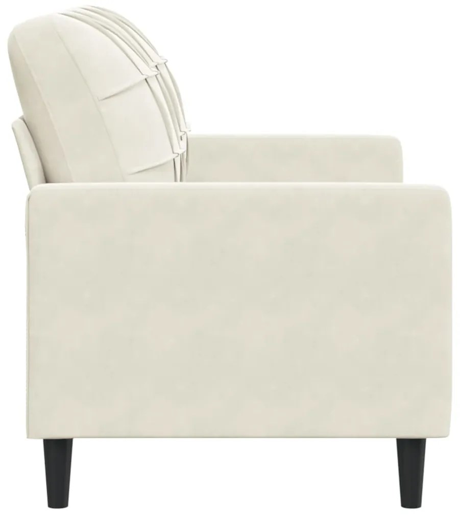 Sofá de 2 lugares veludo 120 cm cor creme