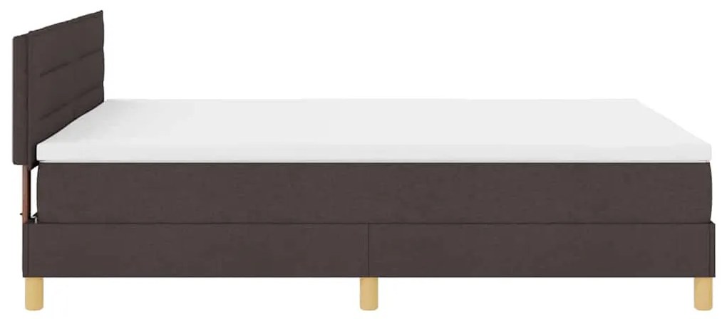 Cama Box com Colchão e LED Castanha 140x190 cm Tecido