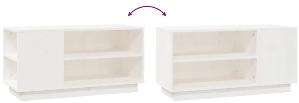 Móvel de TV 80x35x40,5 cm madeira de pinho maciça branco