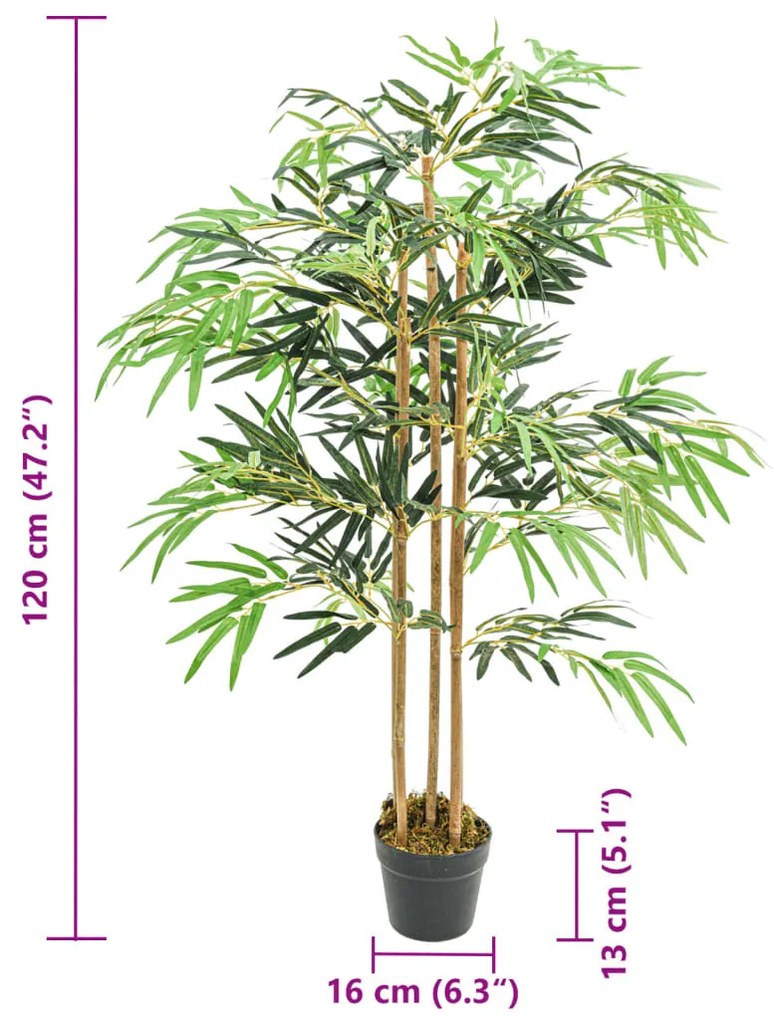Árvore de bambu artificial 730 folhas 120 cm verde