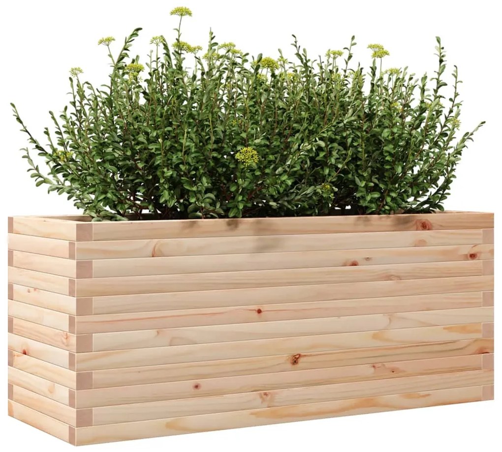Vaso/floreira de jardim 110x40x45,5 cm madeira de pinho maciça