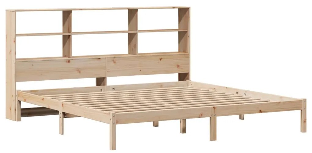 Cama com estante sem colchão 200x200 cm pinho maciço