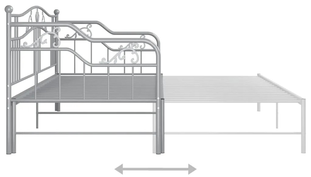 Estrutura sofá-cama de puxar 90x200 cm metal cinzento