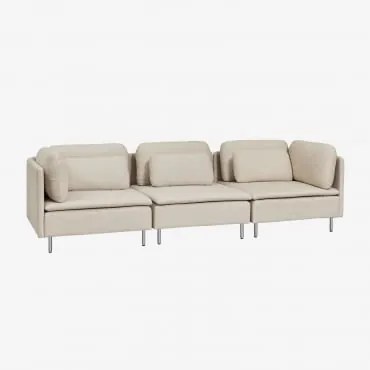 Sofá Modular De 3 Peças Oriol Tecido Creme Bege - Sklum
