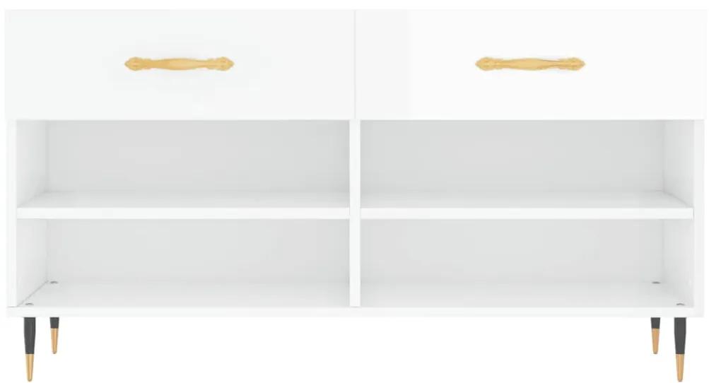 Banco sapateira 102x35x55 cm derivados madeira branco brilhante