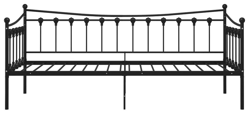 Sofá-cama 90x200 cm metal preto