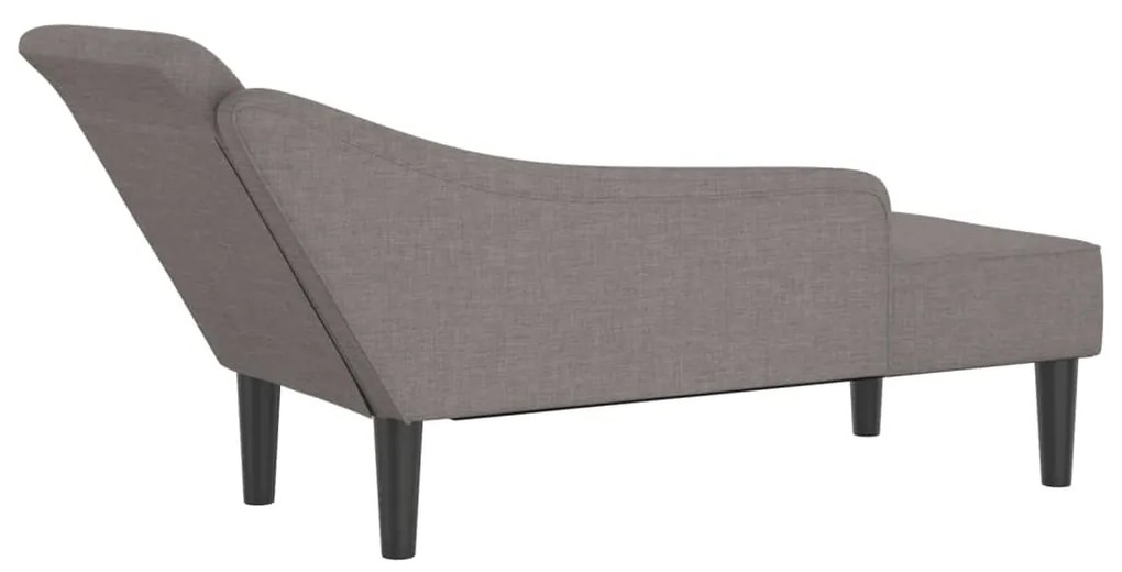 Chaise lounge com almofadões tecido cinzento-acastanhado