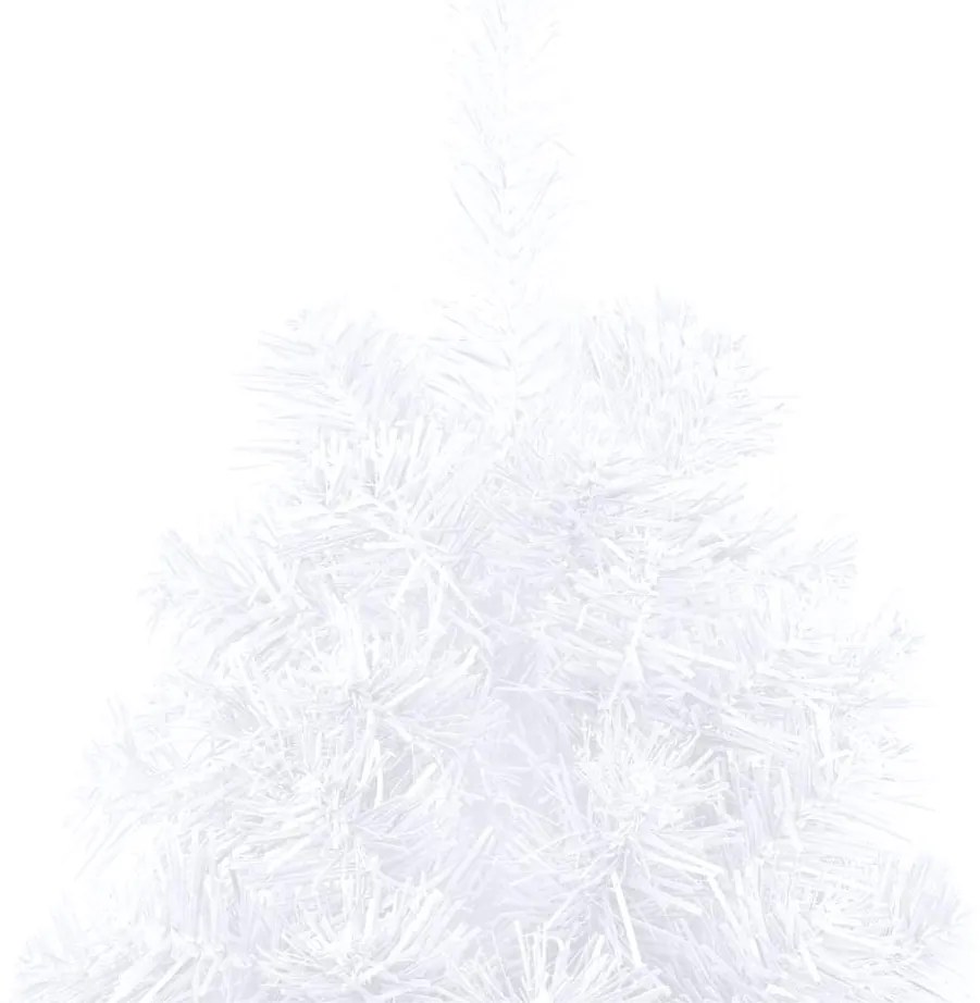 Meia árvore Natal artificial pré-iluminada c/ bolas branco