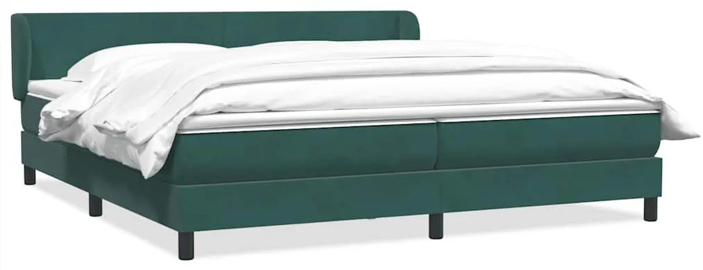 vidaXL Cama com molas/colchões 180x210 cm veludo verde-escuro