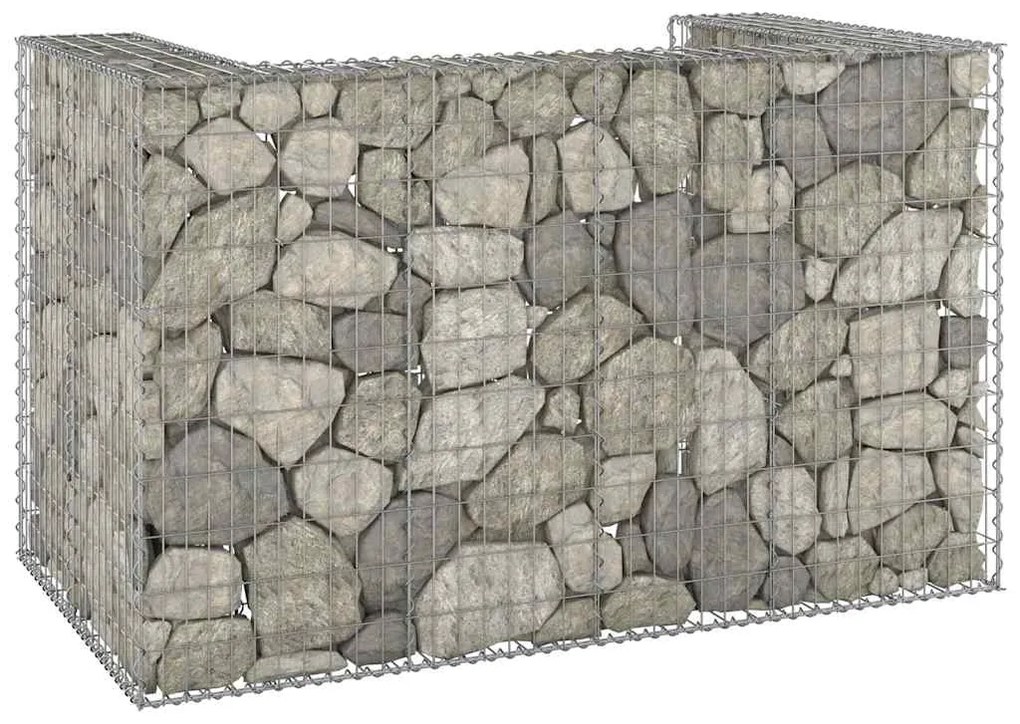 Muro gabião p/ caixotes do lixo aço galvanizado 180x100x110 cm
