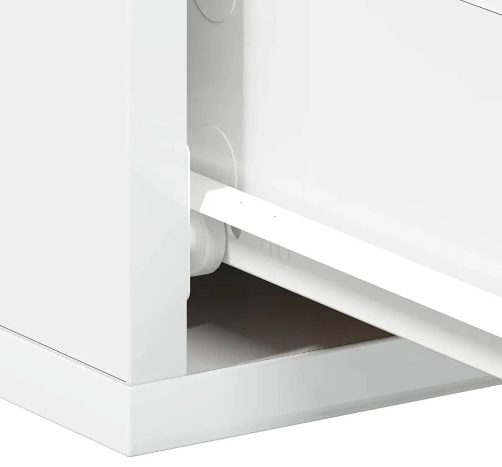 Mesas de cabeceira suspensas 2 pcs 40x30x15 cm branco brilhante