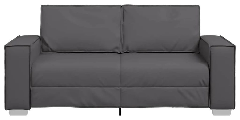 Sofá Loveseat vidaXL Cinza 140 cm em Couro Sintético
