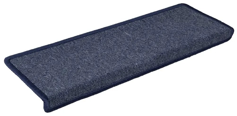 Tapetes de escadas 30 pcs 65x21x4 cm cinzento e azul