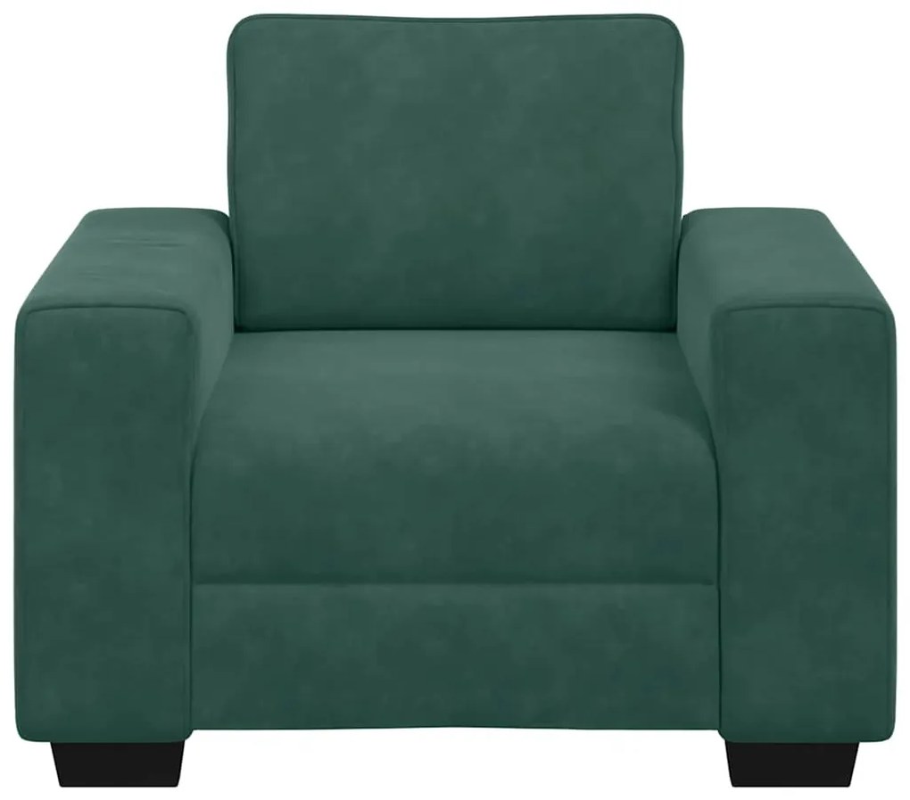 Poltrona 60 cm veludo verde-escuro