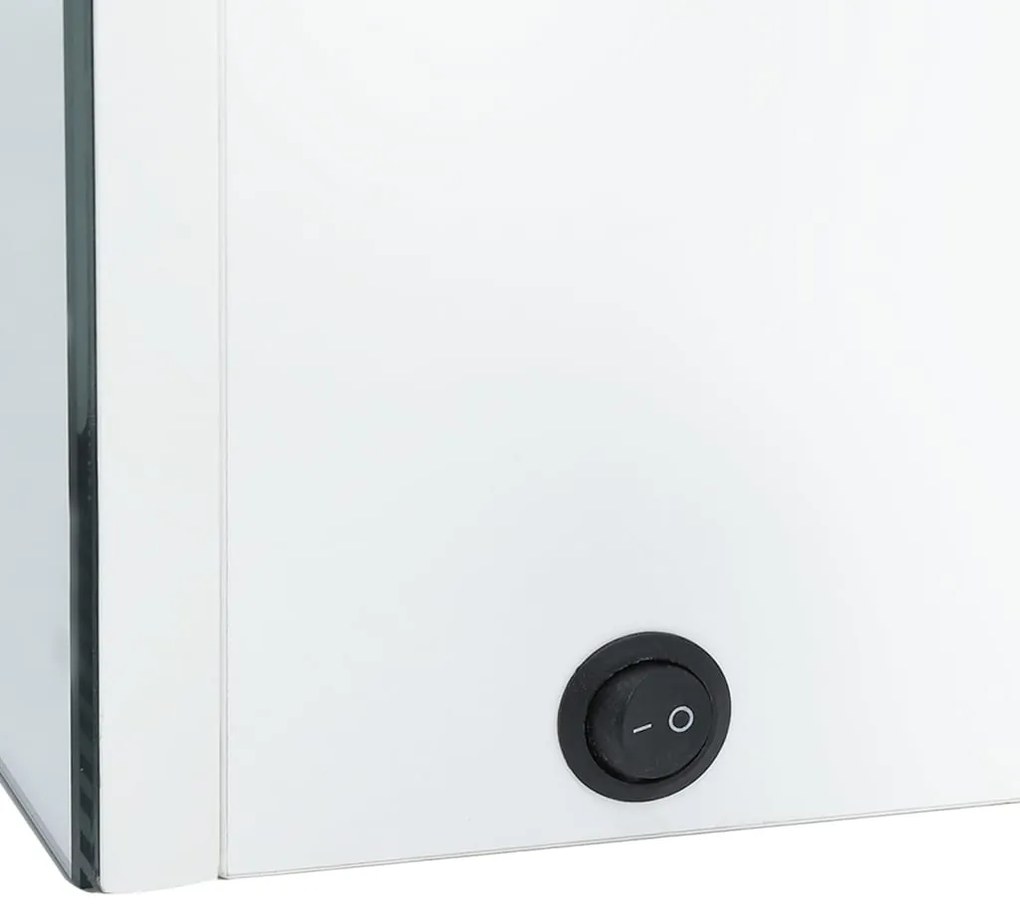 Armário espelhado casa de banho LED 62x14x60cm branco brilhante