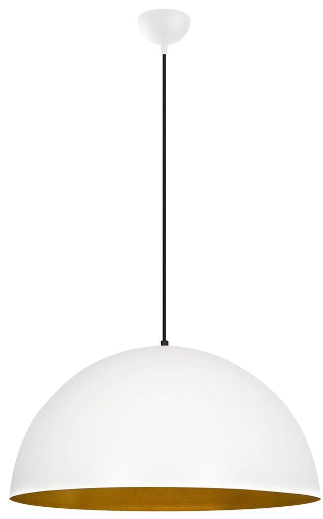 Candeeiro de Teto Sivani – Branco e Dourado – Diâmetro 60 cm x Altura