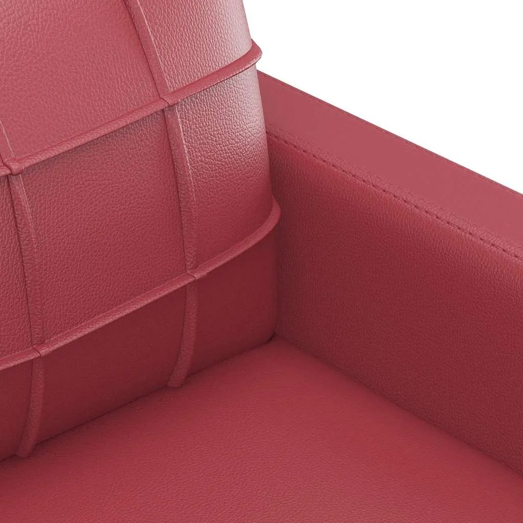 Poltrona 60 cm couro artificial vermelho tinto