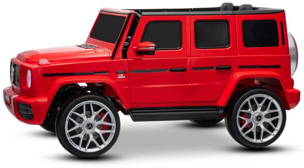 Carro elétrico para crianças Mercedes-Benz G63 AMG 24V, 4x4, 2 Lugares assento couro sintético, Rodas Eva Macias Vermelho