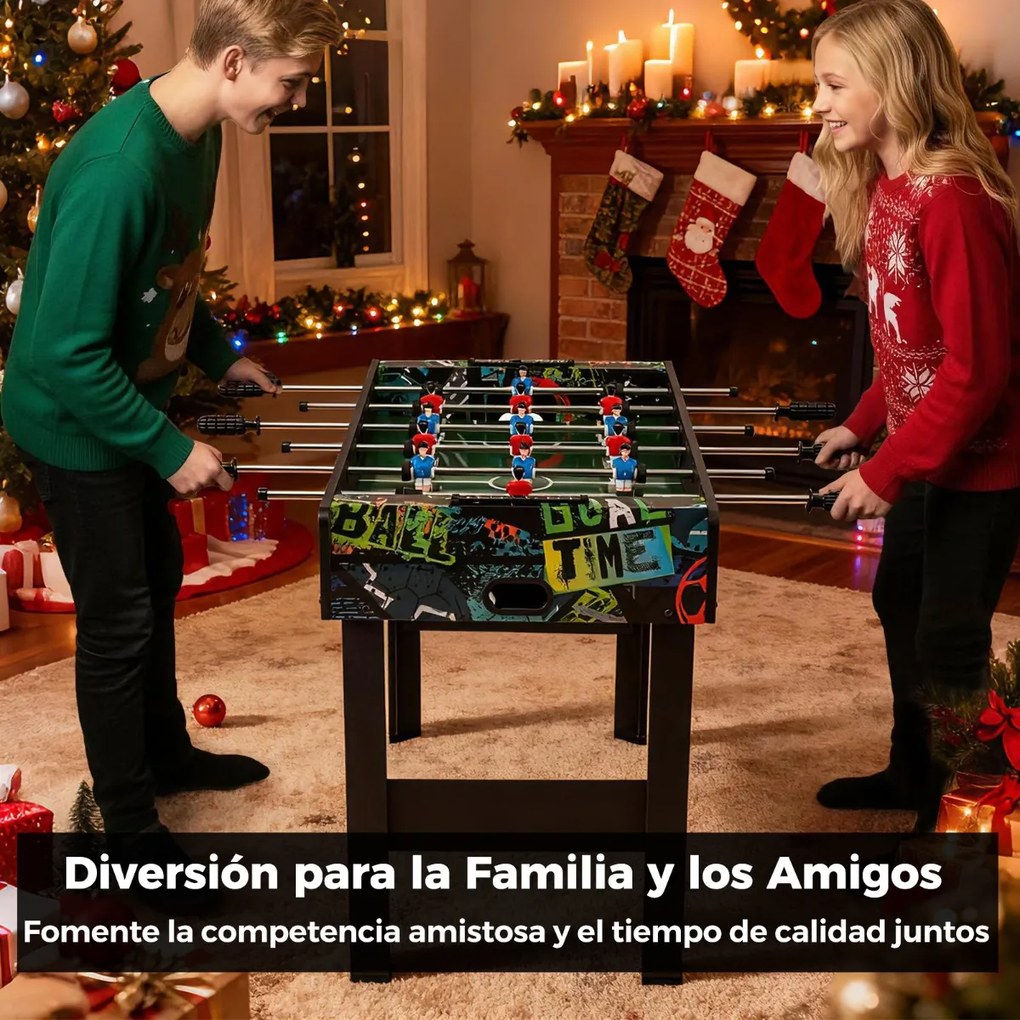 Mini mesa de matraquilhos 2 em 1 para crianças 94 x 51 x 69 cm com pernas removíveis, 2 bolas e marcadores Preta